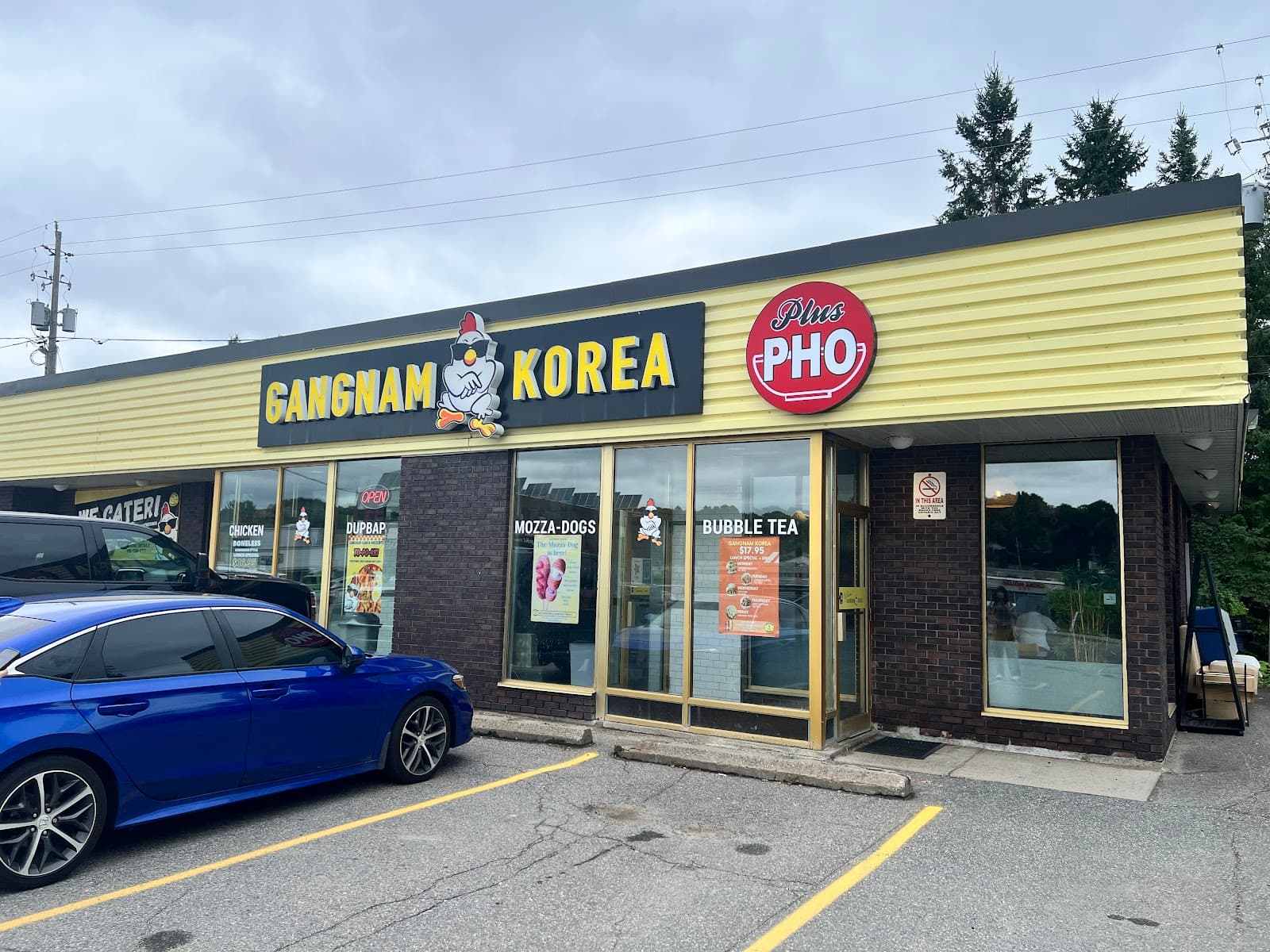 Gangnam Korea storefront with its yellow sign in Huntsville