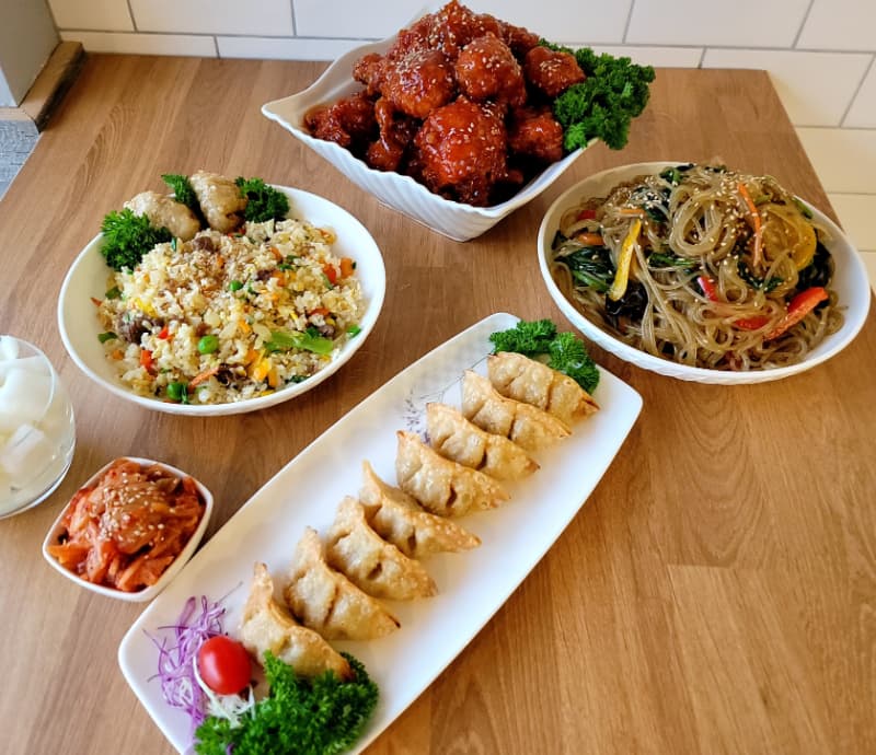 The Gangnam Family platter, portioned for a group